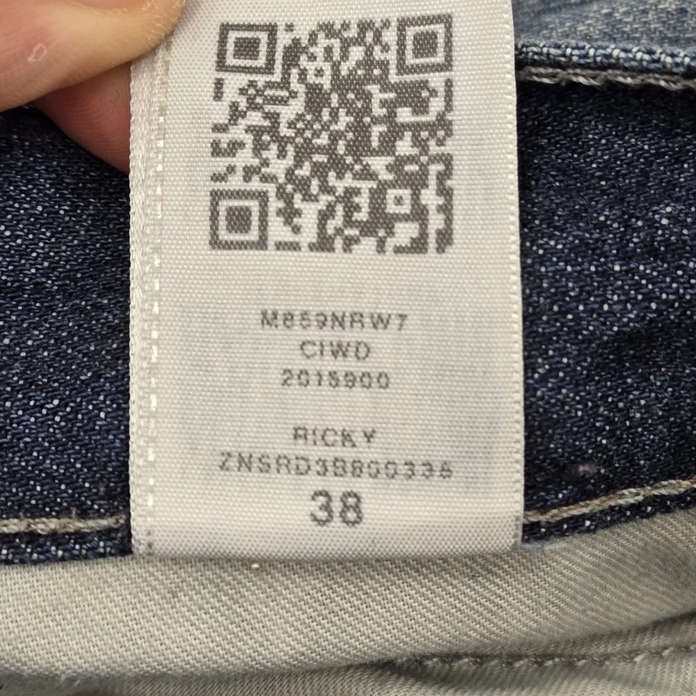 True Religion Men Jeans 38 Blue Denim Ricky Straight Button 32